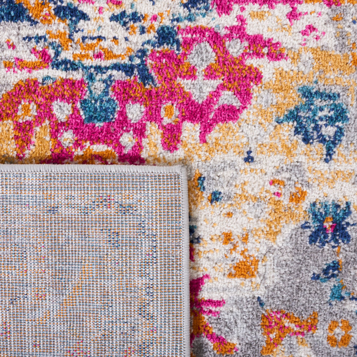 Langley Street Felty Flatweave Performance Gray/Fuchsia Rug & Reviews